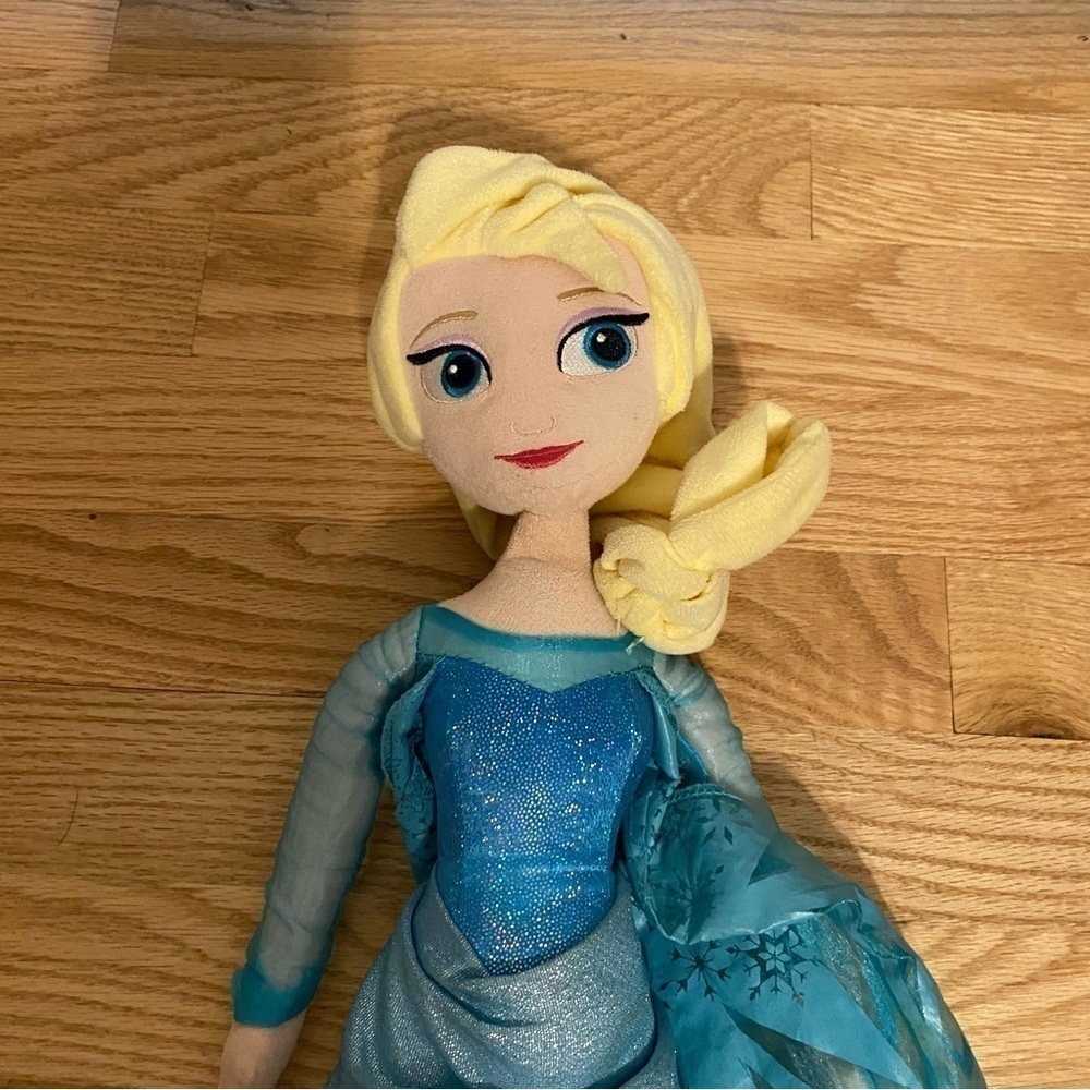 Disney Frozen Elsa Plush Doll Kids Toy Princess Blue Blonde Stuffed - Picture 4 of 8